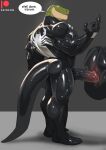 2025 absurd_res anthro big_muscles big_penis black_latex bodysuit clothing cxcxxcxxxx dialogue english_text erection genitals green_body hi_res huge_penis latex latex_bodysuit latex_clothing latex_skinsuit male marvel multicolored_body multicolored_bodysuit multicolored_clothing multicolored_skinsuit muscular muscular_anthro muscular_male penis reptile scalie skinsuit solo speech_bubble standing symbiote tail tan_body text tight_clothing two_tone_body two_tone_bodysuit two_tone_clothing two_tone_skinsuit venom_(marvel) white_latex yellow_eyes