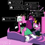 1:1 2025 3_toes 5_toes absurd_res anthro barefoot bed bedroom blarf022 blush blush_stickers boots_removed bovid caprine claws darkner deltarune dialogue dialogue_box dinosaur duo english_text feet female foot_focus forniphilia furniture goat hi_res humanoid_feet living_footstool male male/female mammal musk on_bed plantigrade prehistoric_species ralsei reptile scalie shoes_removed sitting sitting_on_bed smelly smelly_feet smelly_shoes smile smirk soles stink_fumes susie_(deltarune) text text_box toe_claws toes undertale_(series) yellow_toe_claws