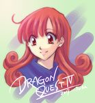  2007 alena_(dq4) copyright_name dated dragon_quest dragon_quest_iv earrings face fuuka_(toy_jump) jewelry long_hair lowres ponytail red_eyes red_hair smile 