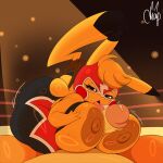 1:1 absurd_res anthro areola big_breasts big_butt blonde_hair bodily_fluids breast_play breasts brown_areola brown_nipples butt chapsan clothing cosplay_pikachu_(costume) cum dipstick_ears dipstick_tail duo ear_markings erection female fighting_ring first_person_view generation_1_pokemon genital_fluids genitals hair hi_res huge_breasts huge_butt huge_hips huge_thighs kanna_(joaoppereiraus) male male/female male_pov markings mask multicolored_ears nintendo nipples penis pikachu pikachu_libre pokemon pokemon_(species) sex sports_mask sportswear tail tail_markings thick_thighs titfuck tongue tongue_out wide_hips wrestling_mask wrestling_outfit