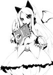  artist_request bat_wings bubble_skirt cuffs dress greyscale horns monochrome phantom_kingdom pram skirt wings zetta_(phantom_kingdom) zetta_(phantom_kingdom)_(book) 