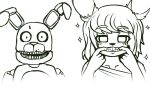 2017 5:3 animatronic anthro clothed clothing datfurrydude digital_media_(artwork) duo emma_(datfurrydude) female fingers five_nights_at_freddy&#039;s five_nights_at_freddy&#039;s_4 lagomorph leporid looking_at_viewer machine male mammal plushtrap_(fnaf) rabbit robot scottgames sketch sparkles teeth_showing