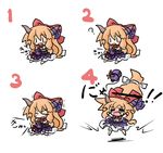  4koma =_= ? blush chibi comic fang gourd horns ibuki_suika kyu_kyu_kyu_nyaa orange_hair ragequit ribbon sequential silent_comic tears touhou yanagi_(nurikoboshi) |_| 