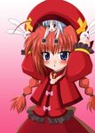  artist_request beret blue_eyes blush braid hat lyrical_nanoha magical_girl mahou_shoujo_lyrical_nanoha mahou_shoujo_lyrical_nanoha_a's minigirl multiple_girls red_hair reinforce_zwei twin_braids vita 