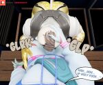 3d_(artwork) anthro anthro_on_anthro asian_mythology balls barely_visible_balls barely_visible_genitalia barely_visible_penis black_hair bottomless bottomless_anthro bottomless_male camseven clothed clothing cybernetic_hand cybernetics dialogue digital_media_(artwork) domestic_cat duo east_asian_mythology epic_games felid feline felis forbidden_pants fortnite fur genitals gold_body hair hand_on_partner&#039;s_head hi_res hoodie japanese_mythology machine male male/male mammal meowdas multicolored_body multicolored_fur mythology nails nekomata nyanja_(fortnite) oral patreon patreon_logo penis pov_blowjob profanity red_body red_fur sharp_nails speech_bubble tail topwear vest white_body white_fur yokai