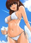  bikini day dead_or_alive hitomi_(doa) shiny shiny_skin shu-z side-tie_bikini solo swimsuit 