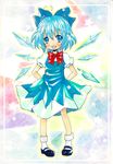  bad_id bad_pixiv_id blue_eyes blue_hair bow cirno emo_(mikan) hair_bow short_hair solo touhou traditional_media wings 