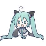  animal_ears aqua_eyes aqua_hair cat_ears chibi hatsune_miku long_hair lowres necktie parody potemayo sakuramori_sumomo solo twintails vocaloid 