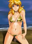  bikini blonde_hair headband lune_zoldark shiny shiny_skin shu-z solo super_robot_wars super_robot_wars_original_generation super_robot_wars_the_lord_of_elemental swimsuit 