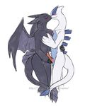  anthro avian breasts craymin crossover dragon duo eyes_closed female how_to_train_your_dragon humanoid_penis kissing lugia male night_fury nintendo nipples nude penis plain_background pok&#233;mon porkyman pussy toothless video_games white_background 