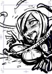  ahegao blush breasts comic drooling eccma417 fucked_silly full-face_blush greyscale hair_over_one_eye large_breasts long_hair monochrome parasoul_(skullgirls) saliva skullgirls solo tears tentacles tongue tongue_out work_in_progress 