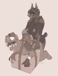 anthro anthro_on_anthro anthro_penetrated anthro_penetrating anthro_penetrating_anthro artist_name bdsm bondage bound breasts canid canine canis domestic_dog duo gynomorph gynomorph/male gynomorph_penetrating gynomorph_penetrating_male hair hi_res intersex intersex/male intersex_penetrating intersex_penetrating_male long_hair male male_penetrated mammal monochrome narrowed_eyes nipples nude obscured_penetration open_mouth penetration ribbon_bondage ribbons seraphictiger sex short_hair simple_background text tongue tongue_out