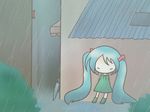  aqua_hair hatsune_miku long_hair rain sakuramori_sumomo solo twintails umbrella vocaloid 