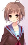  bad_id bad_pixiv_id cardigan kita_high_school_uniform nagato_yuki school_uniform serafuku short_hair silver_hair solo suzumiya_haruhi_no_yuuutsu upper_body yu_(bkks) 