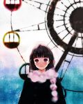  bad_id bad_pixiv_id black_hair ferris_wheel fukahire_(ruinon) original purple_eyes scarf snow solo 