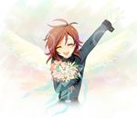  bad_id bad_pixiv_id flower gundam gundam_00 male_focus meimone patrick_colasour red_hair solo wings 