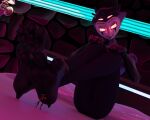 2025 3d_(artwork) absurd_res anthro avian beak bird blender_(artwork) blitzo_(helluva_boss) clothed clothing cynthiaacid demon digital_media_(artwork) duo feet foot_fetish foot_focus foot_on_face fur hair helluva_boss hi_res horn huge_filesize humanoid imp macro male male/male micro multi_eye owl owl_demon paws red_body red_eyes smile stolas_(helluva_boss) tail toes