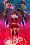  angry bad_id bad_pixiv_id crazy destroyb fangs flandre_scarlet glowing glowing_eyes magic_circle open_mouth pantyhose red_eyes ribbon solo standing touhou wings 