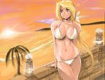  bikini blonde_hair blue_eyes dead_or_alive helena_douglas long_hair shiny shiny_skin shu-z solo swimsuit very_long_hair 