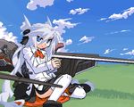  lowres mof mof's_silver_haired_twintailed_girl oekaki original silver_hair solo thighhighs twintails 