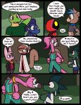 2025 amphibian anthro avian backpack beak bird black_body black_clothing black_jacket black_nose black_topwear blue_body blue_cape blue_clothing blue_eyes blue_hair blue_pupils blue_robe blue_scales blue_topwear blue_vest blush bottomwear brother_(lore) brother_and_sister_(lore) brown_hair brown_pupils buckteeth caelan_(ultilix) cape caspar_(ultilix) claws clothed clothing comic cross_pupils dialogue dragon emerald_(ultilix) english_text european_mythology eye_contact feathers female finger_claws flamingo frog fur gloves_(marking) green_body green_clothing green_hair green_scales green_shirt green_skin green_topwear grey_beak grey_clothing grey_shirt grey_topwear group hair hand_on_head hands_together hi_res jacket kerchief lagomorph leo_the_magician leporid long_neck looking_at_another male mammal markings midriff motion_lines mythological_creature mythological_scalie mythology no_pupils omarine_(ultilix) open_clothing open_jacket open_mouth open_robe open_topwear orange_eyes orange_kerchief pants pink_body pink_eyes pink_feathers pink_fur pink_hair pink_skin ponytail primrose_(ultilix) pupils purple_bottomwear purple_clothing purple_hair purple_pants purple_shirt purple_topwear rabbit red_cape red_clothing red_robe robe rodent ruby_(ultilix) scales scalie sciurid shadow_creature shirt sibling_(lore) sister_(lore) smile speech_bubble teeth text topwear tree_squirrel ultilix vest wes_(ultilix) western_dragon white_claws white_clothing white_inner_ear white_robe white_shirt white_topwear yellow_body yellow_eyes yellow_skin