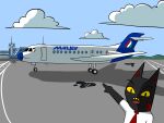 absurd_res aircraft airplane airport anonymous_artist anthro duo felid feline gesture hand_gesture hi_res living_aircraft living_airplane living_machine living_vehicle machine male male/male mammal pointing vehicle