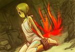  blonde_hair breath_of_fire breath_of_fire_v fire hair_over_one_eye nina_(breath_of_fire_v) short_hair solo tamtam tattoo 