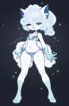 2025 alolan_form alolan_vulpix anthro blue_eyes bra breasts clothed clothed_anthro clothed_female clothing coffeechicken digital_media_(artwork) female front_view fur generation_7_pokemon hair hi_res navel nintendo panties pokemon pokemon_(species) regional_form_(pokemon) solo standing tail underwear white_body white_fur white_hair white_tail