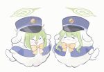  2girls animal_costume animated animated_gif blue_archive ekoru halo happy hat hikari_(blue_archive) multiple_girls nozomi_(blue_archive) sheep_costume sheep_girl siblings smile twins 