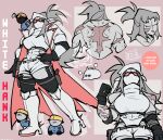  absurdres armored_boots back_muscles black_gloves boots breasts chest_harness coat covered_abs covered_navel garter_belt gloves google grey_hair grunt_(madness_combat) harness highres jacket jewelry large_breasts leotard long_coat long_hair madness_combat mask mouth_mask muscular muscular_female navel pink-framed_eyewear pink-tinted_eyewear pink_background pink_coat pink_jacket piyik ponytail ring scar scar_on_arm scar_on_face shirt thighhighs tinted_eyewear underbust white_boots white_hair white_hank white_leotard white_mask white_shirt 