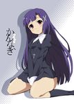  cross kannagi long_hair okiura purple_hair solo zange 