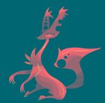 2015 aliasing ambiguous_gender binary_drawing blade_tail blue_background canid canine digital_drawing_(artwork) digital_media_(artwork) ear_tuft feral fox mammal naircat red_body red_tail simple_background solo tail teal_background tuft