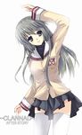  bad_id bad_pixiv_id blue_eyes clannad echoayane hikarizaka_private_high_school_uniform long_hair sakagami_tomoyo school_uniform silver_hair solo thighhighs 