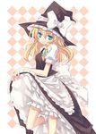  bad_id bad_pixiv_id blonde_hair bloomers blue_eyes hat kirisame_marisa mugura petticoat skirt skirt_lift solo touhou underwear white_bloomers witch_hat 