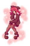  hat la_pucelle lowres pantyhose pink_eyes pink_hair prier shoes solo sweater tsuyuka_(sunny_spot) winter 
