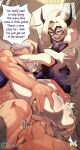  1boy 1girl absurdres ass blonde_hair bodysuit boku_no_hero_academia clauschristmas cum cum_in_pussy domino_mask english_text grabbing_another&#039;s_ass groping highres horns long_hair mask mount_lady multicolored_bodysuit multicolored_hair open_mouth purple_bodysuit purple_eyes purple_horns red_hair sex sound_effects speech_bubble sweat todoroki_shoto two-tone_hair white_hair 