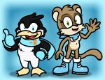 2024 3_toes 5_fingers anthro arms_bent avian beak bird black_body black_feathers black_nose blue_background blue_boots blue_clothing blue_footwear blue_handwear blue_kerchief blue_mittens blue_neckerchief blue_scarf boots breasts brown_body brown_eyebrows brown_fur brown_tail captainquack64 chest_tuft clothing colored conjoined_eyes digital_drawing_(artwork) digital_media_(artwork) duo english_description euplerid eyebrows eyelashes fan_character feathers featureless_breasts feet female female_anthro fingers footwear fossa francis_(luvi-verse) fur gesture green_eyes hair hand_gesture handwear hat headgear headwear hi_res kerchief larger_anthro larger_female light lighting long_tail looking_at_viewer male male_anthro mammal mittens multicolored_body multicolored_feathers multicolored_fur navel neckerchief neckwear open_beak open_mouth open_smile pantsless_anthro pantsless_female pantsless_male penguin red_tongue ryan_(luvi-verse) scarf sega shirtless_anthro shirtless_female shirtless_male shoes short_hair simple_background size_difference small_breasts smaller_anthro smaller_male smile smiling_at_viewer sonic_the_hedgehog_(series) tail tan_body tan_fur tan_inner_ear thumbs_up toes tongue tuft two_tone_body two_tone_feathers two_tone_fur white_body white_feathers yellow_beak yellow_feet