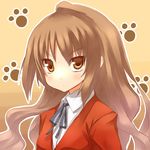  aisaka_taiga blush brown_eyes brown_hair hiraga_matsuri long_hair oohashi_high_school_uniform school_uniform solo toradora! very_long_hair 