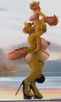 3d_(artwork) absurd_res anthro ball_stretcher big_breasts blender_cycles blizzard_entertainment breasts canid canine canis carried chastity_cage chastity_device clothing digital_media_(artwork) duo equid equine fellatio flat_chastity_cage footwear gold_(metal) gold_chastity_cage gold_chastity_device gold_jewelry gynomorph hand_on_butt haolde haolde_(character) hi_res high_heels horse huge_breasts hybrid intersex intersex/intersex jewelry looking_pleasured mamagen mammal oral overwatch penile pregnant pregnant_anthro pregnant_gynomorph pregnant_intersex pregnant_sex sex shoes wolf