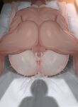  1boy 1girl anus ass blue_archive censored commentary_request completely_nude cum cum_in_pussy cum_overflow folded hetero highres indoors jjanda mating_press mixed-language_commentary mosaic_censoring noa_(blue_archive) nude on_bed open_door paid_reward_available pov shadow 