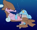  arthropod blush clauncher crab crustacean cum danjen eyes_closed gay interspecies male marine multi_cock nintendo penis pok&#233;mon porkyman seahorse skrelp video_games 