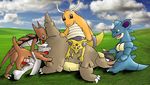  dragonite kabutops kadabra kangaskhan marowak nidoqueen porkyman the_roop 