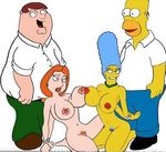  crossover family_guy homer_simpson lois_griffin marge_simpson peter_griffin the_simpsons 