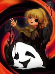  artist_request blonde_hair chibi poniko ponytail shadow uboa yume_nikki 