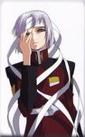  artist_request bandages blue_eyes gundam gundam_seed highres male_focus scan scan_artifacts scar silver_hair solo yzak_joule 