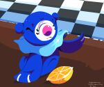 2025 6:5 ambiguous_gender blue_body dated eyes_closed feral food fruit generation_7_pokemon hi_res lemon markings meme nintendo plant pokemon pokemon_(species) popplio signature sleepy_sealion solo thour_(meme) whisker_markings wrinkled_nose