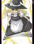  bad_id bad_pixiv_id black_dress blonde_hair blush bobby_socks brown_eyes dress full_body hat kirisame_marisa long_hair looking_at_viewer mary_janes minarai puffy_short_sleeves puffy_sleeves shoes short_sleeves simple_background socks solo standing touhou white_background witch_hat 