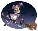  bad_id bad_pixiv_id blonde_hair braid broom broom_riding cat crossed_arms hat kirisame_marisa mary_janes night night_sky shoes sky solo tongue touhou waya witch_hat yellow_eyes 