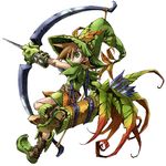  bow_(weapon) brown_hair green_eyes hat hunter_(yggdra_union) kiyuzuki_satoko leaf male_focus official_art quiver solo weapon yggdra_union 