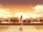 cityscape cloud game_cg majodou railing sano_toshihide scenery silhouette sky skyline solo sunset 